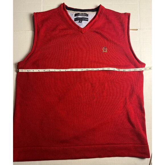 Tommy Hilfiger Red Sleeveless V-Neck Sweater Vest XXL 100% Cotton preppy classic - Picture 7 of 9